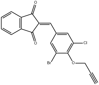 2-[3-bromo-5-chloro-4-(2-propynyloxy)benzylidene]-1H-indene-1,3(2H)-dione Struktur