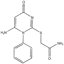 2-[(6-amino-4-oxo-1-phenyl-1,4-dihydropyrimidin-2-yl)sulfanyl]acetamide Struktur