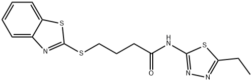 4-(1,3-benzothiazol-2-ylsulfanyl)-N-(5-ethyl-1,3,4-thiadiazol-2-yl)butanamide Struktur