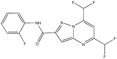 5,7-bis(difluoromethyl)-N-(2-fluorophenyl)pyrazolo[1,5-a]pyrimidine-2-carboxamide Struktur