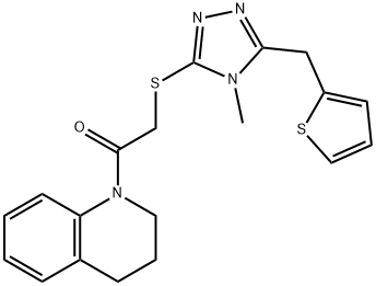 2-(3,4-dihydro-1(2H)-quinolinyl)-2-oxoethyl 4-methyl-5-(2-thienylmethyl)-4H-1,2,4-triazol-3-yl sulfide Struktur