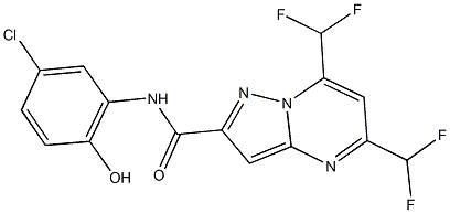 N-(5-chloro-2-hydroxyphenyl)-5,7-bis(difluoromethyl)pyrazolo[1,5-a]pyrimidine-2-carboxamide Struktur