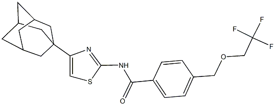 N-[4-(1-adamantyl)-1,3-thiazol-2-yl]-4-[(2,2,2-trifluoroethoxy)methyl]benzamide Struktur