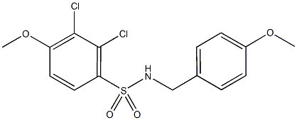 2,3-dichloro-4-methoxy-N-(4-methoxybenzyl)benzenesulfonamide Struktur