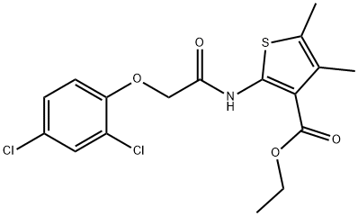 ethyl 2-{[(2,4-dichlorophenoxy)acetyl]amino}-4,5-dimethyl-3-thiophenecarboxylate Struktur