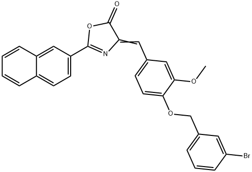 4-{4-[(3-bromobenzyl)oxy]-3-methoxybenzylidene}-2-(2-naphthyl)-1,3-oxazol-5(4H)-one Struktur