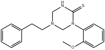 1-(2-methoxyphenyl)-5-(2-phenylethyl)-1,3,5-triazinane-2-thione Struktur