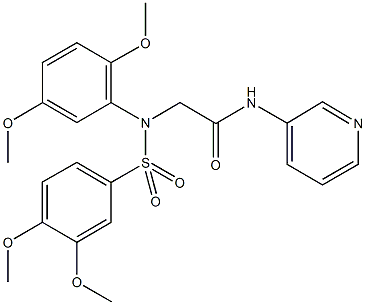 2-{[(3,4-dimethoxyphenyl)sulfonyl]-2,5-dimethoxyanilino}-N-(3-pyridinyl)acetamide Struktur