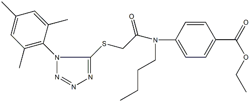 ethyl4-(butyl{[(1-mesityl-1H-tetraazol-5-yl)thio]acetyl}amino)benzoate Struktur