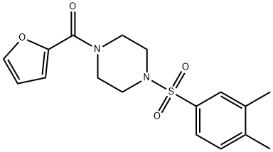 1-[(3,4-dimethylphenyl)sulfonyl]-4-(2-furoyl)piperazine Struktur