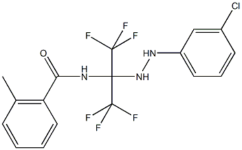 N-[1-[2-(3-chlorophenyl)hydrazino]-2,2,2-trifluoro-1-(trifluoromethyl)ethyl]-2-methylbenzamide Struktur