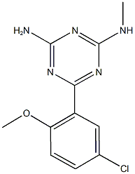 N-[4-amino-6-(5-chloro-2-methoxyphenyl)-1,3,5-triazin-2-yl]-N-methylamine Struktur