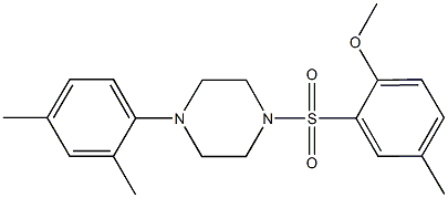 1-(2,4-dimethylphenyl)-4-[(2-methoxy-5-methylphenyl)sulfonyl]piperazine Struktur