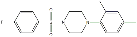 1-(2,4-dimethylphenyl)-4-[(4-fluorophenyl)sulfonyl]piperazine Struktur