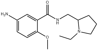 5-amino-N-[(1-ethyl-2-pyrrolidinyl)methyl]-2-methoxybenzamide Struktur