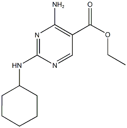 ethyl 4-amino-2-(cyclohexylamino)-5-pyrimidinecarboxylate Struktur