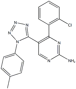 4-(2-chlorophenyl)-5-[1-(4-methylphenyl)-1H-tetraazol-5-yl]pyrimidin-2-amine Struktur