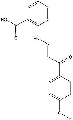 2-{[3-(4-methoxyphenyl)-3-oxo-1-propenyl]amino}benzoic acid Struktur