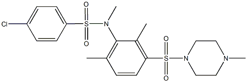 4-chloro-N-{2,6-dimethyl-3-[(4-methyl-1-piperazinyl)sulfonyl]phenyl}-N-methylbenzenesulfonamide Struktur