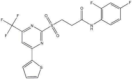 N-(2,4-difluorophenyl)-3-{[4-(2-thienyl)-6-(trifluoromethyl)-2-pyrimidinyl]sulfonyl}propanamide Struktur