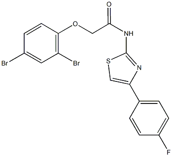 2-(2,4-dibromophenoxy)-N-[4-(4-fluorophenyl)-1,3-thiazol-2-yl]acetamide Struktur