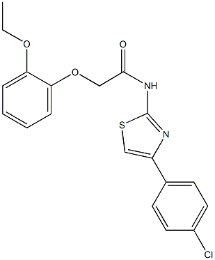 N-[4-(4-chlorophenyl)-1,3-thiazol-2-yl]-2-(2-ethoxyphenoxy)acetamide Struktur