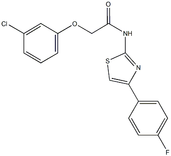 2-(3-chlorophenoxy)-N-[4-(4-fluorophenyl)-1,3-thiazol-2-yl]acetamide Struktur