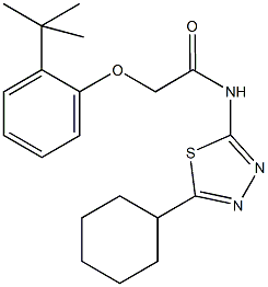 2-(2-tert-butylphenoxy)-N-(5-cyclohexyl-1,3,4-thiadiazol-2-yl)acetamide Struktur