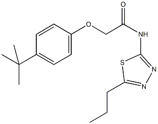 2-(4-tert-butylphenoxy)-N-(5-propyl-1,3,4-thiadiazol-2-yl)acetamide Struktur