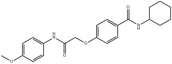 N-cyclohexyl-4-[2-(4-methoxyanilino)-2-oxoethoxy]benzamide Struktur