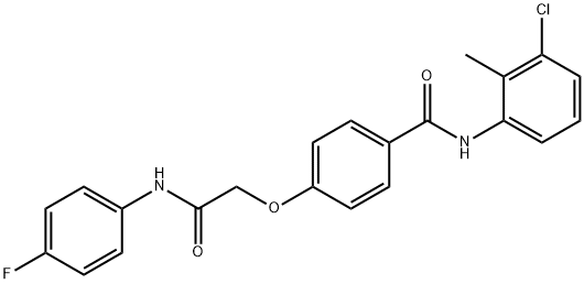 N-(3-chloro-2-methylphenyl)-4-[2-(4-fluoroanilino)-2-oxoethoxy]benzamide Struktur