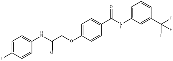 4-[2-(4-fluoroanilino)-2-oxoethoxy]-N-[3-(trifluoromethyl)phenyl]benzamide Struktur