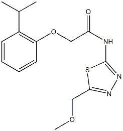 2-(2-isopropylphenoxy)-N-[5-(methoxymethyl)-1,3,4-thiadiazol-2-yl]acetamide Struktur