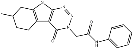 2-(7-methyl-4-oxo-5,6,7,8-tetrahydro[1]benzothieno[2,3-d][1,2,3]triazin-3(4H)-yl)-N-phenylacetamide Struktur