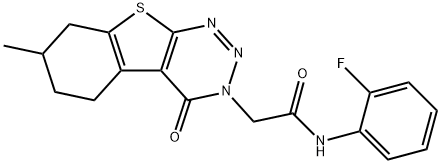 N-(2-fluorophenyl)-2-(7-methyl-4-oxo-5,6,7,8-tetrahydro[1]benzothieno[2,3-d][1,2,3]triazin-3(4H)-yl)acetamide Struktur