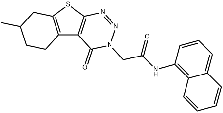 2-(7-methyl-4-oxo-5,6,7,8-tetrahydro[1]benzothieno[2,3-d][1,2,3]triazin-3(4H)-yl)-N-(1-naphthyl)acetamide Struktur