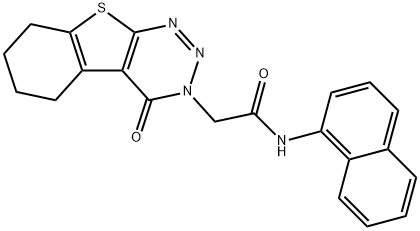 N-(1-naphthyl)-2-(4-oxo-5,6,7,8-tetrahydro[1]benzothieno[2,3-d][1,2,3]triazin-3(4H)-yl)acetamide Struktur