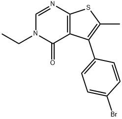 5-(4-bromophenyl)-3-ethyl-6-methylthieno[2,3-d]pyrimidin-4(3H)-one Struktur