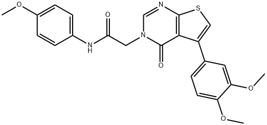 2-(5-(3,4-dimethoxyphenyl)-4-oxothieno[2,3-d]pyrimidin-3(4H)-yl)-N-(4-methoxyphenyl)acetamide Struktur