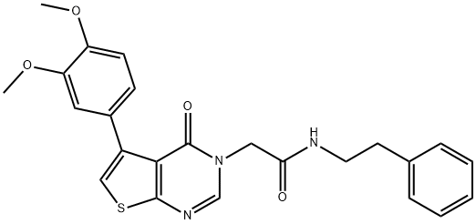 2-(5-(3,4-dimethoxyphenyl)-4-oxothieno[2,3-d]pyrimidin-3(4H)-yl)-N-(2-phenylethyl)acetamide Struktur