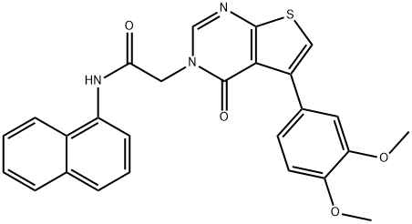 2-(5-(3,4-dimethoxyphenyl)-4-oxothieno[2,3-d]pyrimidin-3(4H)-yl)-N-(1-naphthyl)acetamide Struktur