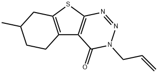 3-allyl-7-methyl-5,6,7,8-tetrahydro[1]benzothieno[2,3-d][1,2,3]triazin-4(3H)-one Struktur