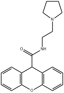 N-[2-(1-pyrrolidinyl)ethyl]-9H-xanthene-9-carboxamide Struktur