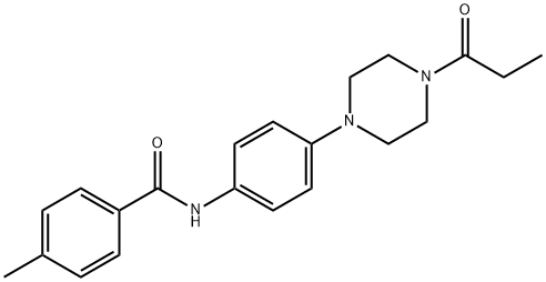 4-methyl-N-[4-(4-propionyl-1-piperazinyl)phenyl]benzamide Struktur