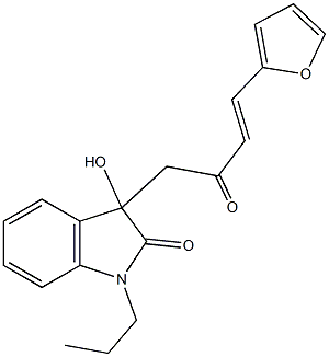 3-[4-(2-furyl)-2-oxo-3-butenyl]-3-hydroxy-1-propyl-1,3-dihydro-2H-indol-2-one Struktur