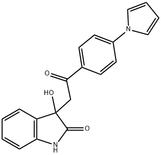 3-hydroxy-3-{2-oxo-2-[4-(1H-pyrrol-1-yl)phenyl]ethyl}-1,3-dihydro-2H-indol-2-one Struktur