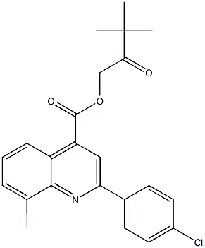 3,3-dimethyl-2-oxobutyl 2-(4-chlorophenyl)-8-methyl-4-quinolinecarboxylate Struktur