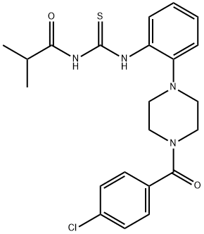 N-{2-[4-(4-chlorobenzoyl)-1-piperazinyl]phenyl}-N'-isobutyrylthiourea Struktur