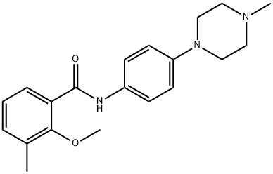 2-methoxy-3-methyl-N-[4-(4-methyl-1-piperazinyl)phenyl]benzamide Struktur