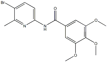 N-(5-bromo-6-methyl-2-pyridinyl)-3,4,5-trimethoxybenzamide Struktur